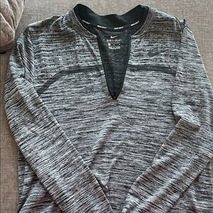 Nike Black and Gray Dri-FIT Long Sleeve Shirt